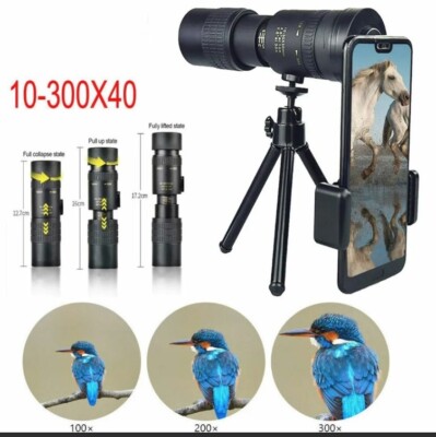 Monocular Telescope 4K Super Telephoto Zoom 10-300X40MM Portable