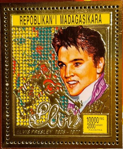 6er Set Elvis Pressley Briefmarken zum 70. Jubiläum/S. Blätter 24kt Goldfolie SCHÖN! - Bild 8 von 10