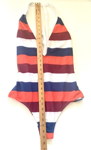Volcom Women’s Multicolor Stripe One Piece Swimsuit Size Large NWT - Picture 4 of 11