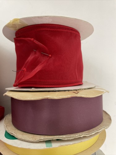 Acetate Ribbons Lot 13 Offray Berwick Lion C&G Purple Red Gold Blue Blue Black - Picture 5 of 6