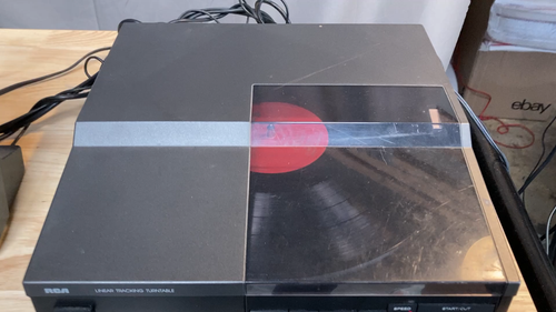 RCA MTT131 Linear Tracking Turn Table Record Vinyl Player 33 45 Black See Video - Video 1 of 1