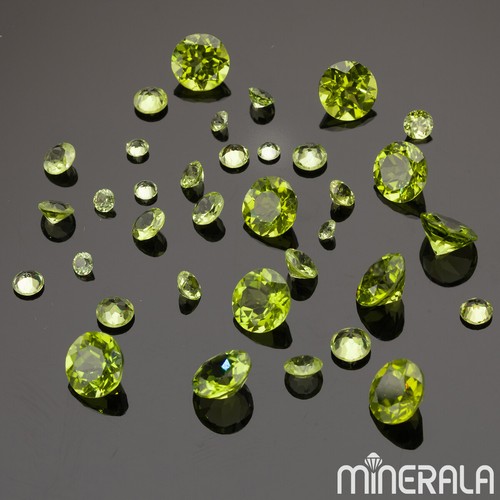 NATURAL GREEN PERIDOT ROUND SHAPE FACETED LOOSE GEMSTONE 1.3mm-8mm WP000B2 - Picture 15 of 17