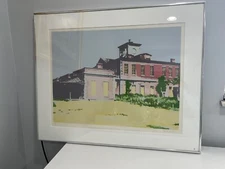Modern Contemporary Signed Art Print Serigraph Building Architecture Landscape