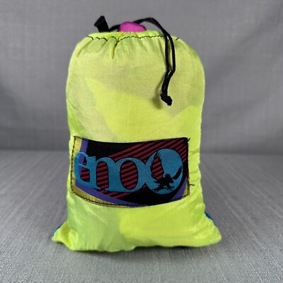 Eno Double Nest Hammock W/ Carabiners Yellow Pink Teal Outdoor Hiking Camping