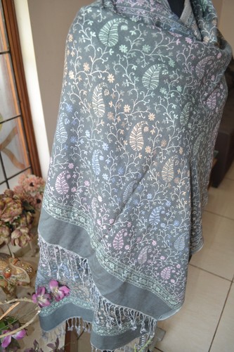 multicolor FLORAL JAMAVAR silk pashmina Stole XMAS Gifts~ 10 Designs CHOICE - Picture 40 of 50