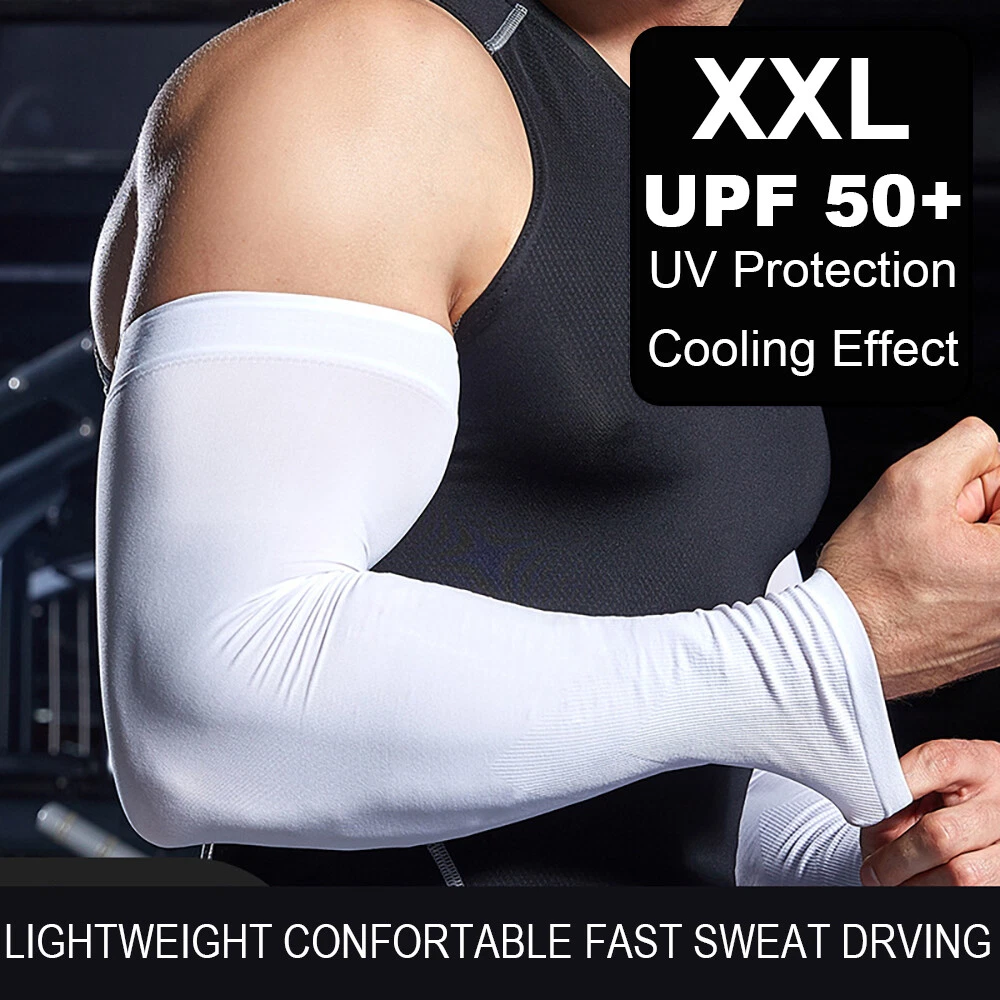 2PAIR Cooling Ice Silk Arm Sleeves Summer UV Sun Protection Sleeves Thumb Hole