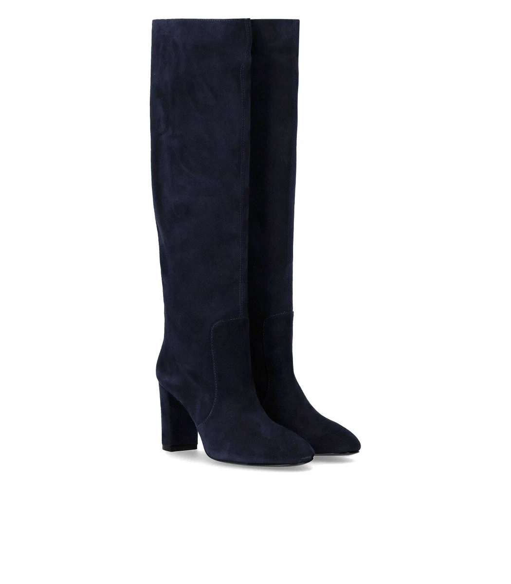 navy calf length boots