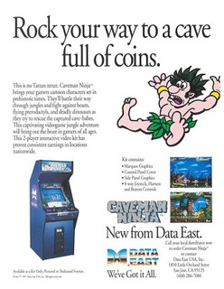 Caveman Ninja by Data East Video Arcade Flyer / Brochure / Ad - Hard to Find