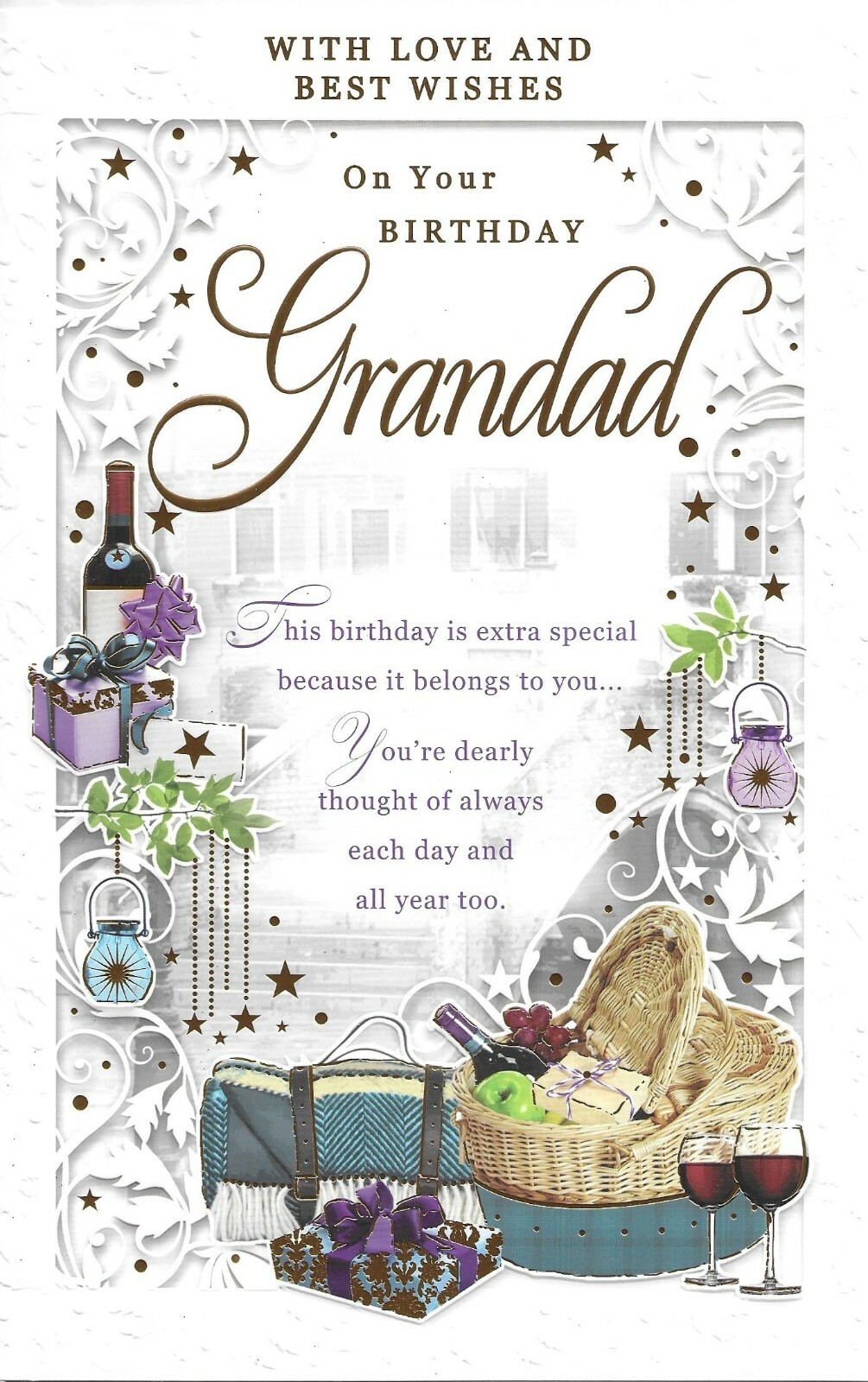 With Love Grandad birthday card ~ quality card with lovely sentimental verse