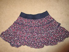 SKIRT - Girls' - Justice - Navy/Pink Floral - Layered/Tiered - Sz 14