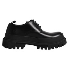 DOLCE & GABBANA Shoes Black Leather Lace Up Derby Men Dress EU39 / US6 1200usd