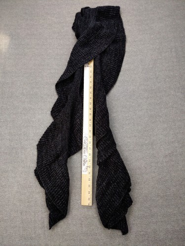 Anthropologie Abigail scarf Womens Ruffle Knit Long Soft Cable Gray $68 - Picture 6 of 8