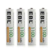 4x 1100mAh EBL AAA Ni-MH R03 Rechargeable Battery For Camera Flashlights MP3 Toy
