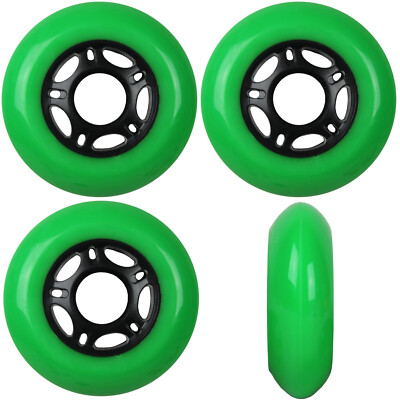 Inline Skate Wheels 80mm 89A Outdoor Green Rollerblade Hockey 4 Pack