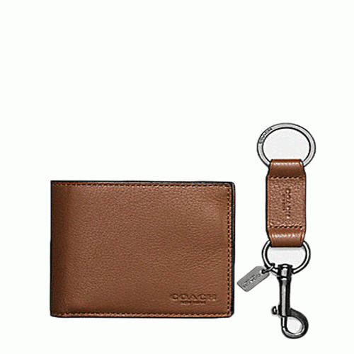 COACH Para hombres Compact ID Sport Cuero Billetera Regalo Set Silla Oscura F64118 CWH - Imagen 3 de 4
