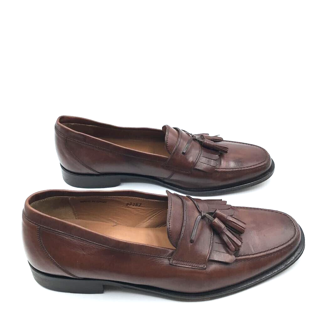 Mens 8.5 M Mezlan Kiltie Loafers Dress Shoes Brown Leather  display picture 3