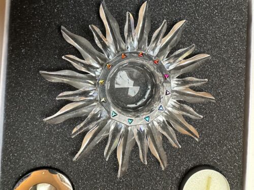 Solaris Swarovski Crystal Tea light Candle Holder Boxed  Sun Star - Zdjęcie 1 z 6