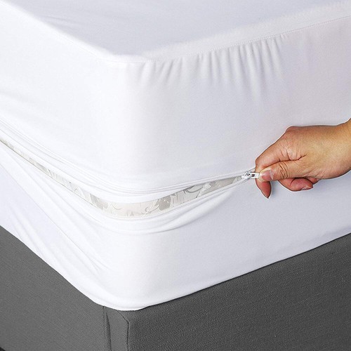 6-Sides Fully Enclosed Waterproof Mattress Cover with Zipper Dust-proof Fitted S - Zdjęcie 12 z 37