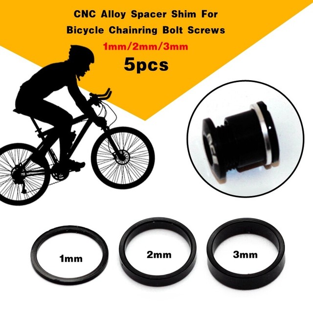CNC Alloy Spacer Shim For Bicycle Chainring Bolt Screws 1mm 2mm 3mm Set