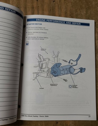 Ford 1996 New Model Training Taurus, Sable Reference Book 20JS-1578-D12F - Picture 4 of 8