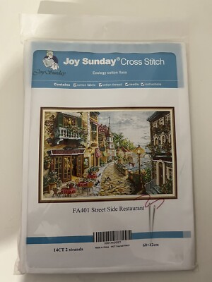 Joy Sunday Kreuzstich-Set FA401 Street Side Restaurant 60 x 42 cm 