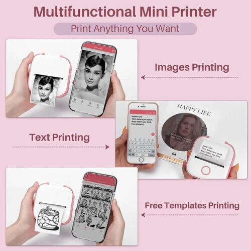 Mini Printer Phomemo T02 Sticker Bluetooth Wireless Thermal Bundle SET Portable - Picture 4 of 18