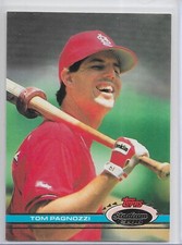 1991 Stadium Club Baseball Tom Pagnozzi Card # 223 Rare Variation D Copyright