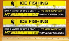 Two Icefishing Stickers Decal Lot Ice Fishing HT Enterprises Wisconsin Fisherman