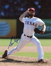 SAM DYSON #47 TEXAS RANGERS SIGNED 8X10 PHOTO W/COA