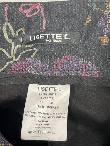 LISETTE L Montreal 9Stretch Pull On Floral Classic Pants Size 16 - Picture 4 of 4