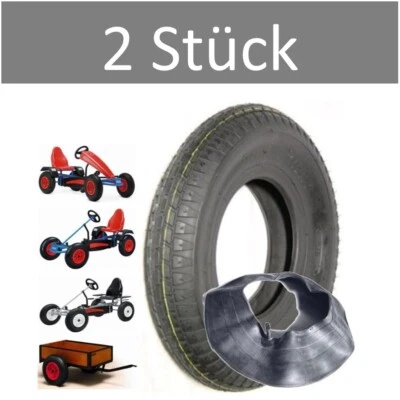 BERG TOYS 2 x Gokart Reifen inkl. Schlauch 480/400-8 400-8 für Berg, Dino, Mammoet