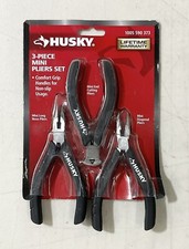 HUSKY 3-Piece Mini Pliers Set-Nose, Cutting and Diagonal.  