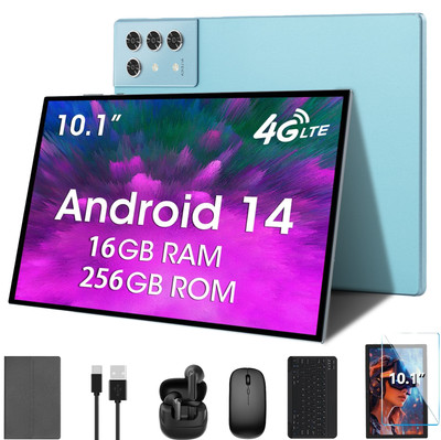 Tab 10.1 In Android 14 Tablet PC 16GB+256GB 5G WiFi+Dual SIM Dual Camera 8-Core