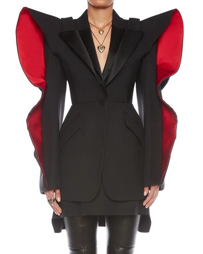 Alexander McQueen - Runway Blazer - Heart Sleeve Red Black Jacket - 6UK 38IT 2US - Picture 8 of 9