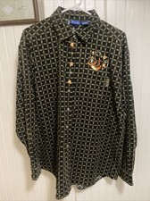 Vintage Disney Winnie the Pooh Tigger Corduroy Button Down Shirt Brown Large