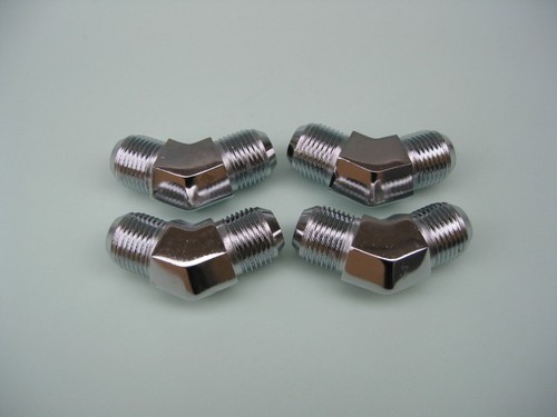 Kit de ajuste de codo Lowrider Hydraulics #8 a #8 45 grados, cromo, 2 piezas - Imagen 4 de 4