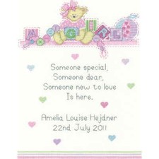 Heritage Kreuzstich Set Aida "Babymädchen (A)", Zählmuster, SCBG1094-A, 18x23cm