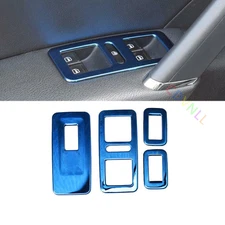 Car Glass Window Lifting Lock Panel Trim For VW Passat B7 11-2015 Blue Titanium