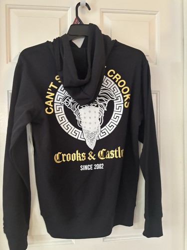 Crooks & Castles Hoodie Unisex Small Black “Cant Stop The Crooks” Pullover - Picture 3 of 4
