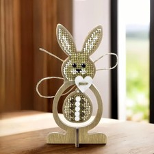 DIY Bead embroidery kit on wood Easter decoration Craft gift