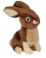 goDog Wildlife Rabbit Squeaky Plush Dog Toy, Chew Guard Technology - Brown,