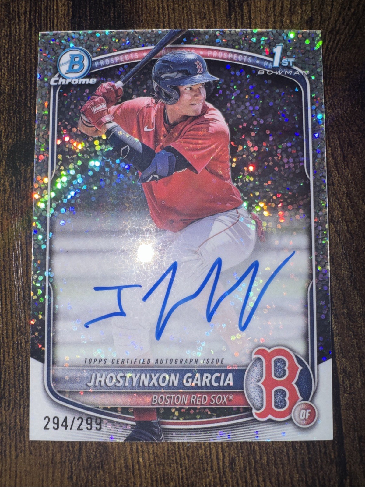 2025 1st Bowman Chrome Jhostynxon Garcia Speckle Refractor Auto /299