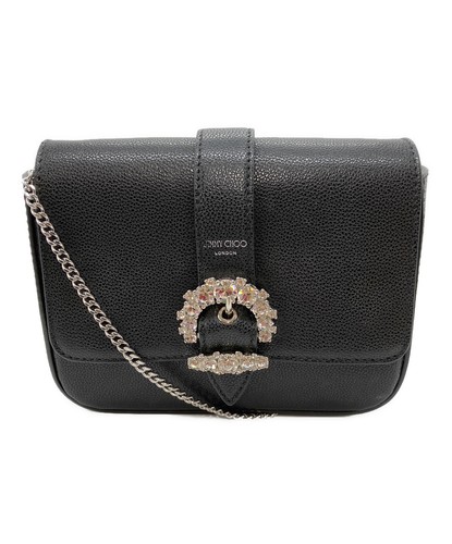 Jimmy Choo Chain Shoulder Black Shoulder Bag #TFB11005