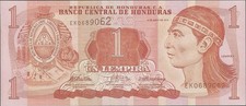 Central Bank of Honduras - 1 Lempira Banknote - Lenca Chief Lempira - 2010 - Unc