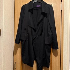 Yohji Yamamoto Coat Women's Long Lightweight Black 83cm Length Spring Wear