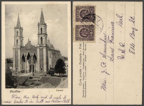 MEXICO Mazatlan Sinaloa VINTAGE POSTCARD STAMP