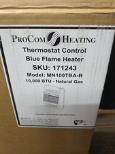 MN100TBA-B Ventless Natural Gas Blue Flame Space Heater with Thermostat Contr...