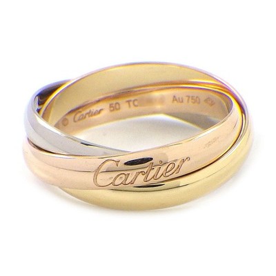 Cartier Ring Trinity kleines Modell 3-reihig 750(18K) dreifarbig Gold #50 US5,25