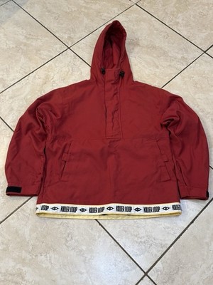 Killer Loop Anorak Hoodie Red Half-zip With Hook And Loop Closure s Size XS