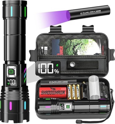 Flashlight 2000 High Lumens Rechargeable - 30W Super Bright LED Flash Light w...